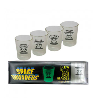 Space Invaders Official Glow In The Dark Shot Glasses