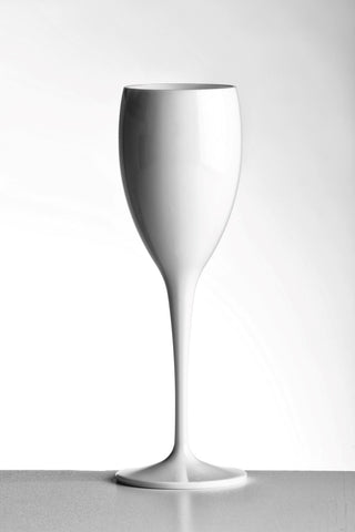 Premium Italian Designed White Polycarbonate Champagne Flute x 4