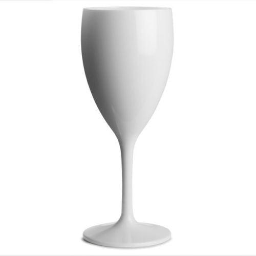 Premium Italian Designed White Polycarbonate Wine Glass 340ml x 4