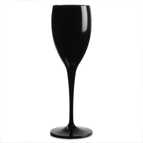 Premium Italian Designed Black Polycarbonate Champagne Flute x 4