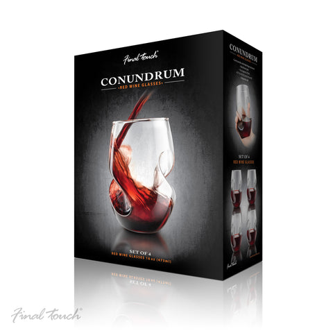 Final Touch Conundrum Red Wine Glasses