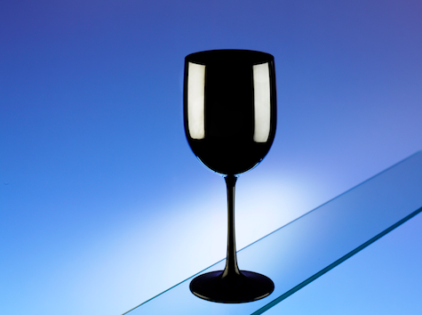 Premium Italian Designed Polycarbonate LARGE Black and White Wine Glasses 17oz/485ml x 4