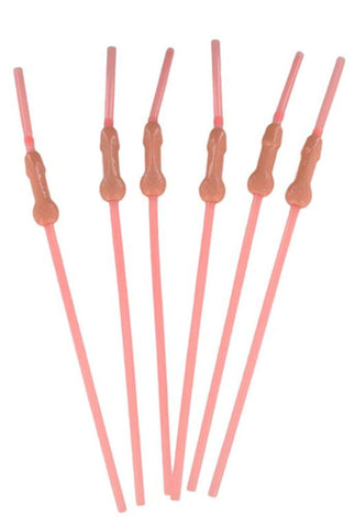 Pink Willy Straws - 6 Pack