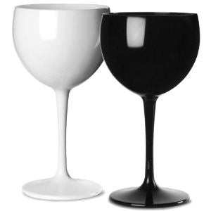 Premium Italian Designed Black and White Polycarbonate Gin Glasses x 4