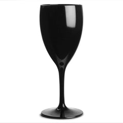 Premium Italian Designed Black Polycarbonate Wine Glass 340ml x 4