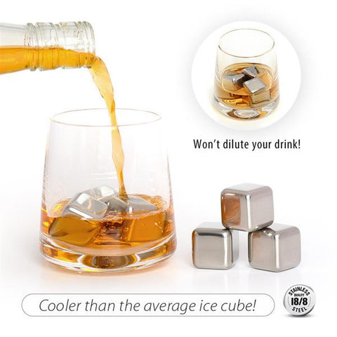 Stainless Steel Ice Cubes - 6 Pack